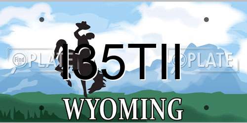 I35TII Wyoming License Plate