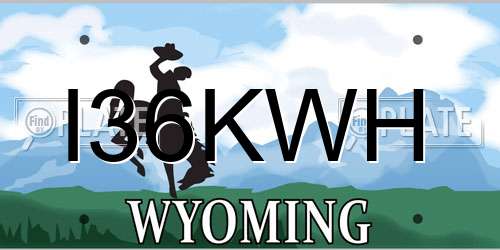 I36KWH Wyoming License Plate