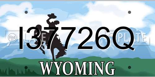 I37726Q Wyoming License Plate
