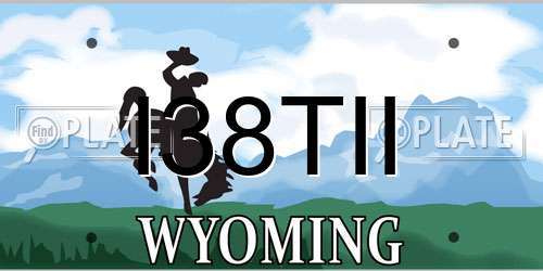 I38TII Wyoming License Plate