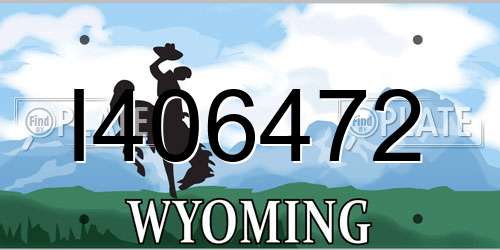 I406472 Wyoming License Plate