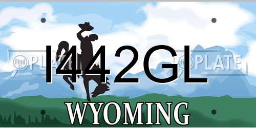 I442GL Wyoming License Plate