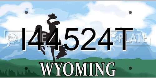I44524T Wyoming License Plate