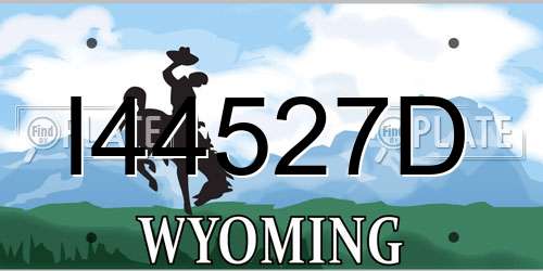I44527D Wyoming License Plate