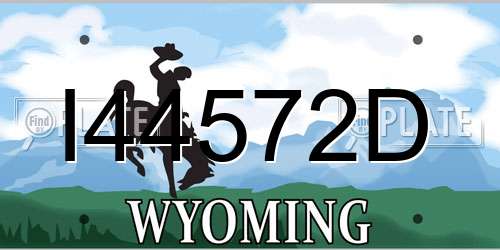 I44572D Wyoming License Plate