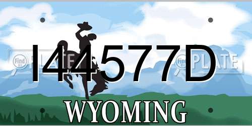I44577D Wyoming License Plate