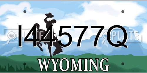 I44577Q Wyoming License Plate