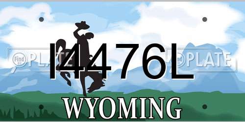 I4476L Wyoming License Plate