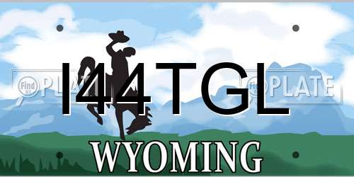 I44TGL Wyoming License Plate
