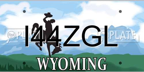 I44ZGL Wyoming License Plate