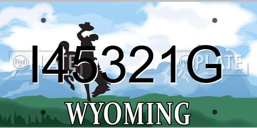 I45321G Wyoming License Plate