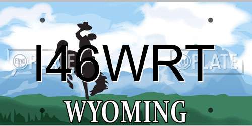 I46WRT Wyoming License Plate