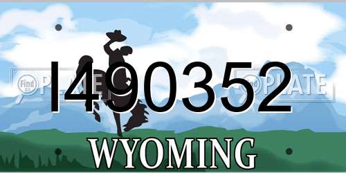I490352 Wyoming License Plate