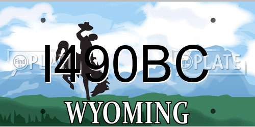 I490BC Wyoming License Plate