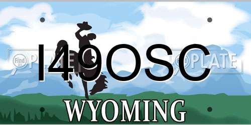 I49OSC Wyoming License Plate