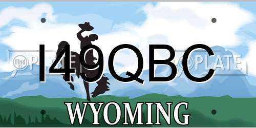 I49QBC Wyoming License Plate