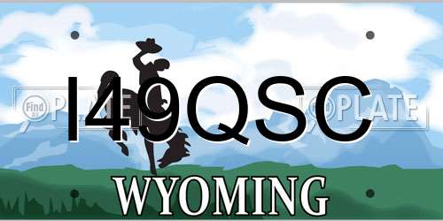 I49QSC Wyoming License Plate