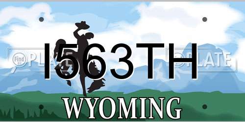 I563TH Wyoming License Plate