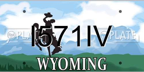 I571IV Wyoming License Plate