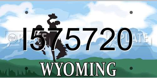 I575720 Wyoming License Plate