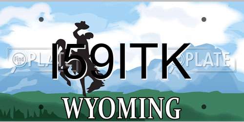 I59ITK Wyoming License Plate