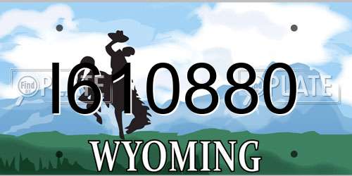 I610880 Wyoming License Plate