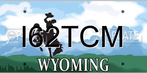 I62TCM Wyoming License Plate