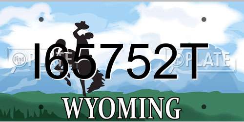 I65752T Wyoming License Plate
