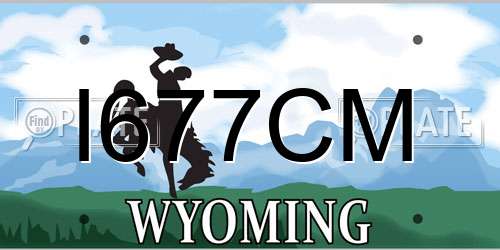 I677CM Wyoming License Plate