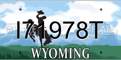 I71978T Wyoming License Plate