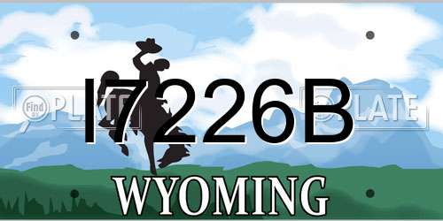 I7226B Wyoming License Plate