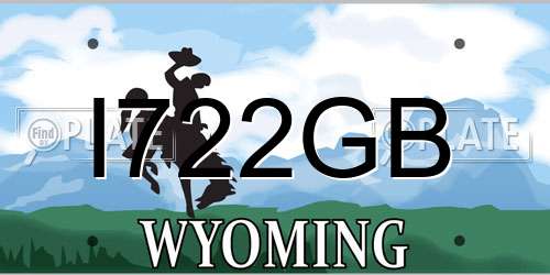 I722GB Wyoming License Plate