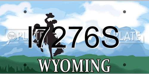 I7276S Wyoming License Plate
