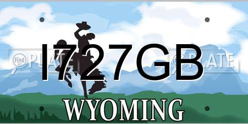 I727GB Wyoming License Plate