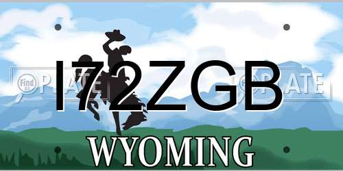 I72ZGB Wyoming License Plate