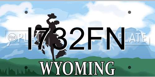 I732FN Wyoming License Plate
