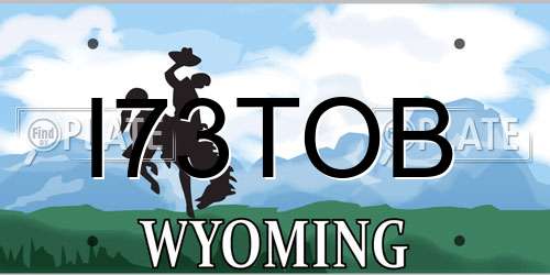 I73TOB Wyoming License Plate