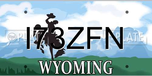 I73ZFN Wyoming License Plate