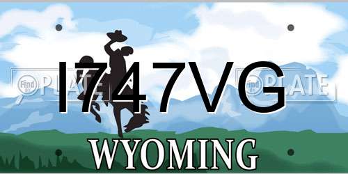 I747VG Wyoming License Plate