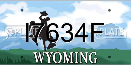 I7634F Wyoming License Plate