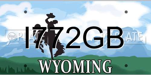 I772GB Wyoming License Plate