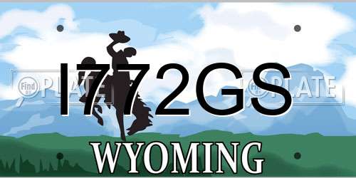 I772GS Wyoming License Plate