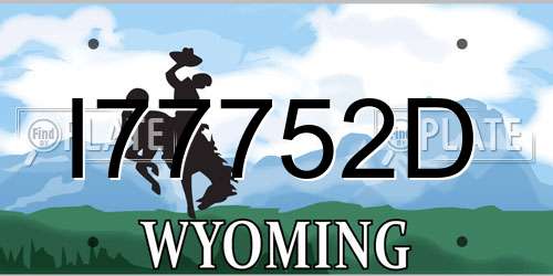 I77752D Wyoming License Plate