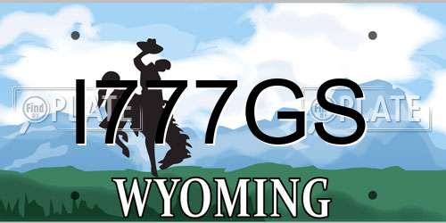 I777GS Wyoming License Plate