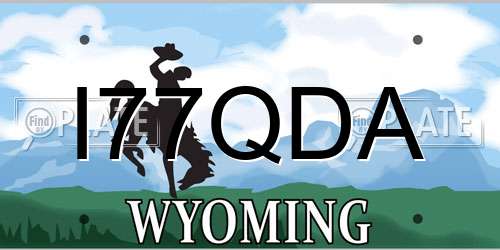 I77QDA Wyoming License Plate