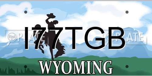 I77TGB Wyoming License Plate