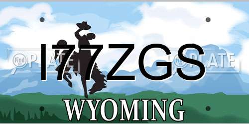 I77ZGS Wyoming License Plate