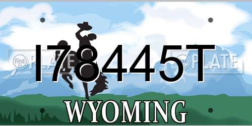 I78445T Wyoming License Plate