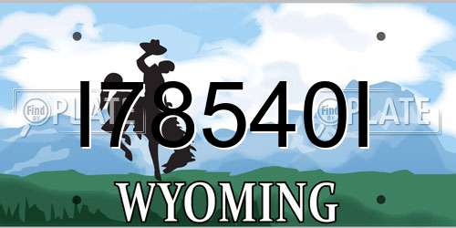 I78540I Wyoming License Plate