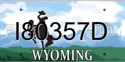 I80357D Wyoming License Plate